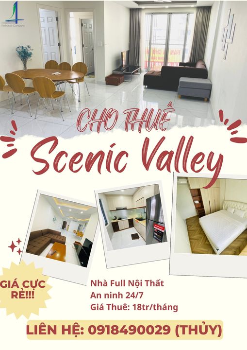 CHO THUE NHANH CAN HO SCENIC VALLEY 2PN2WC GIA RE